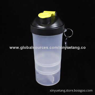 400mL BPA-free Plastic Protein Shaker Bottle with Metal Ball, Mixing Shaker BottleNew